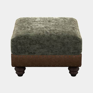 Constable Sqaure Footstool Galveston Bark and Coco Velvet Olive